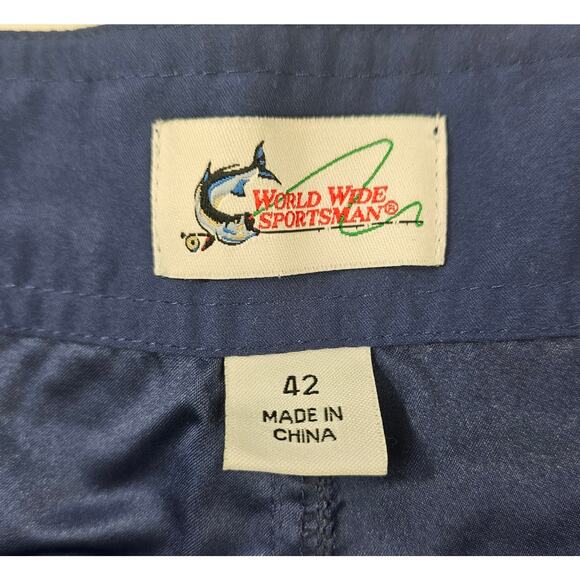 World wide sportsman fishing cargo hybrid navy shorts drawstring waist 42 men * - Picture 3 of 5